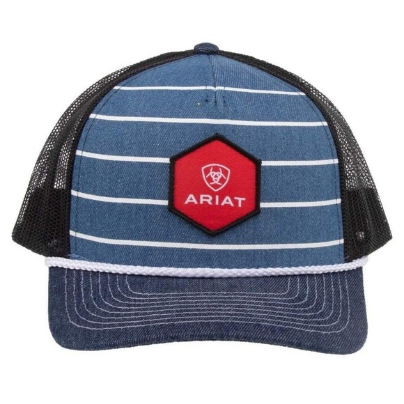 Ariat Other - ARIAT • Men’s Blue Denim Striped Logo Hat Cap